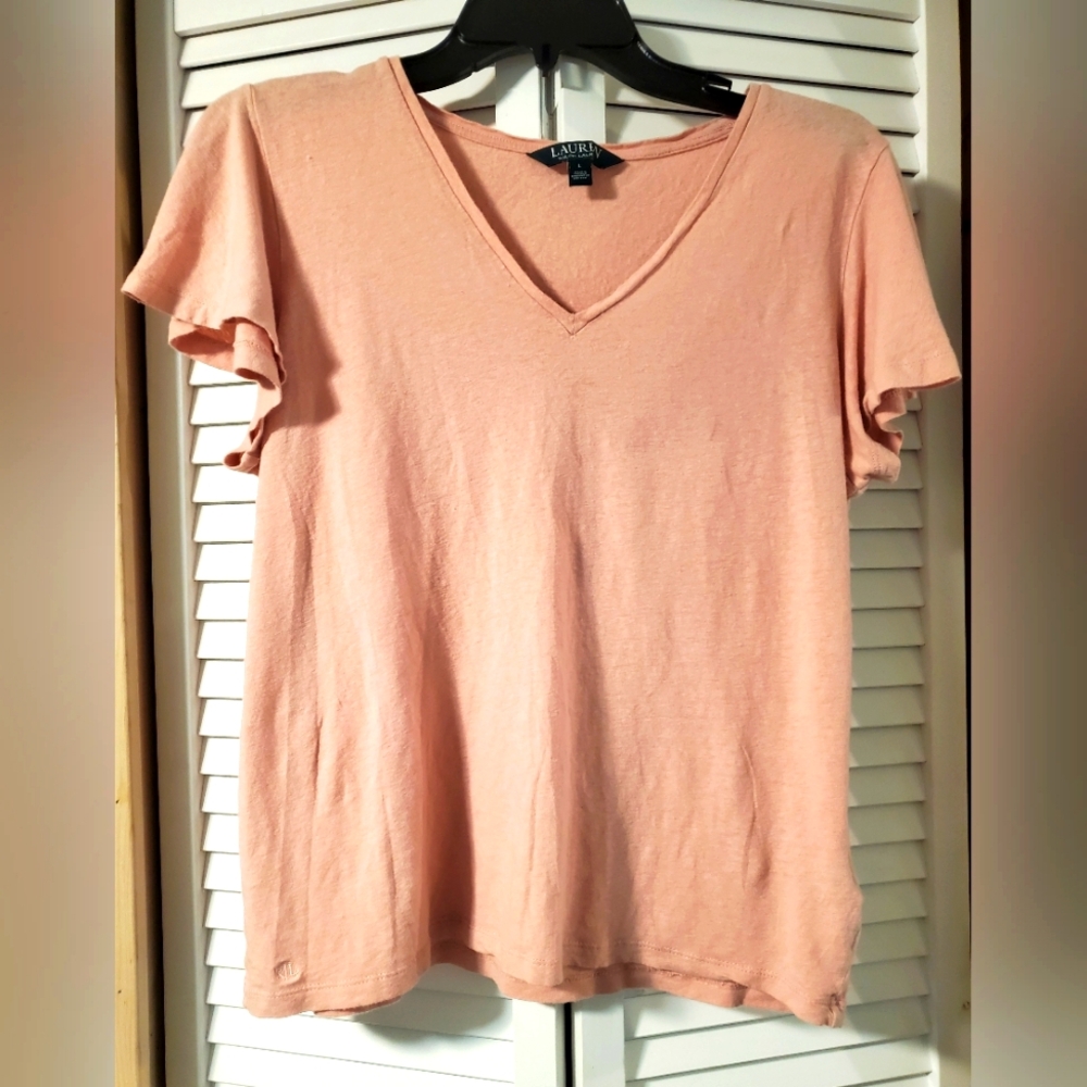 Ralph Lauren Bell Cap Sleeve Top SzL